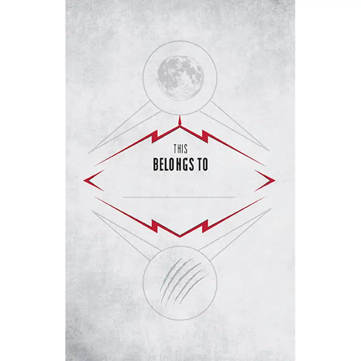 Design with geometric shapes and text on a textured gray background