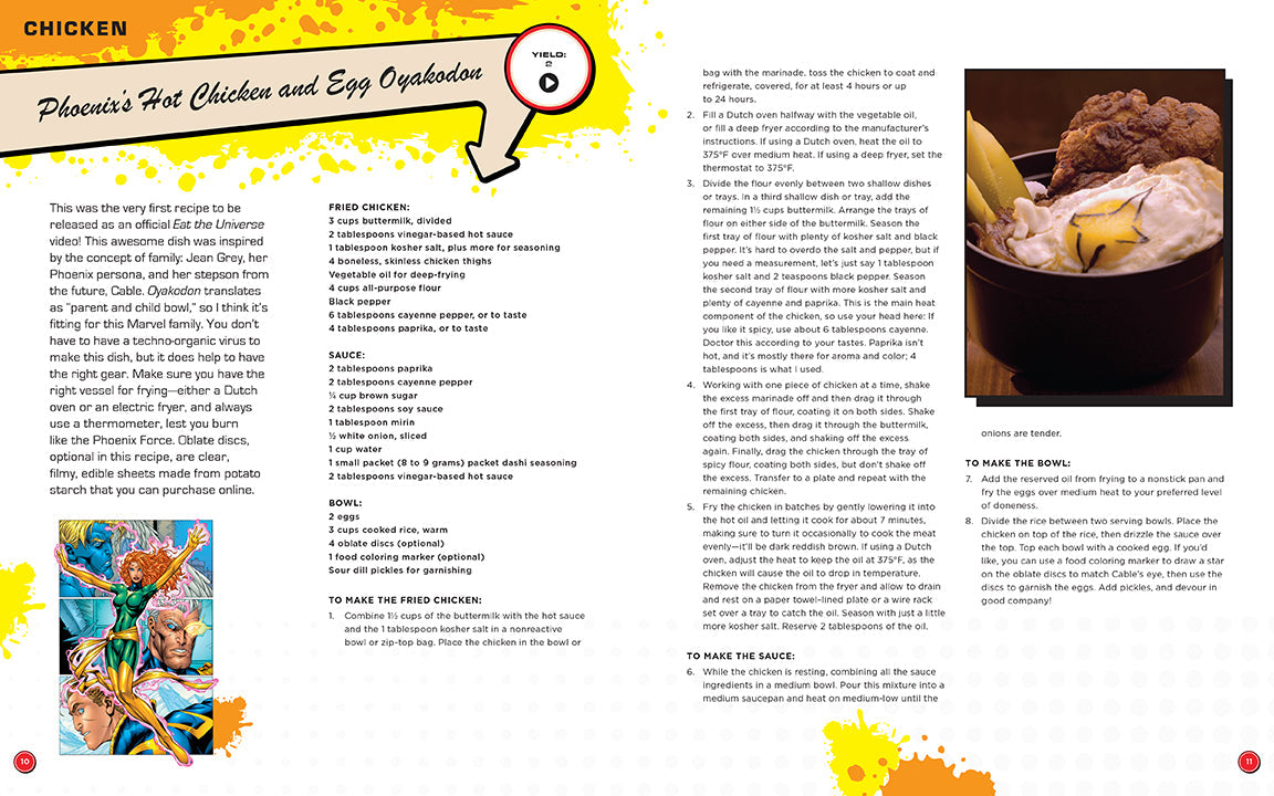 Recipe card for Phoenix's Hot Chicken and Egg Omelet with colorful design elements.