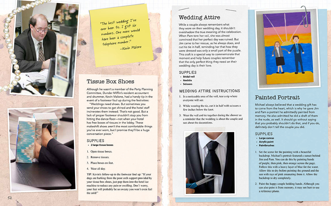 Brochure or magazine page with wedding planning content, including text and images of a couple.