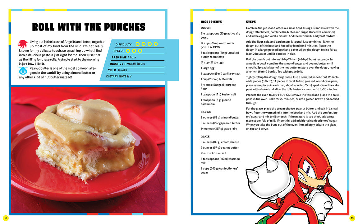 Recipe card for a dessert with a cartoon character on the right side.