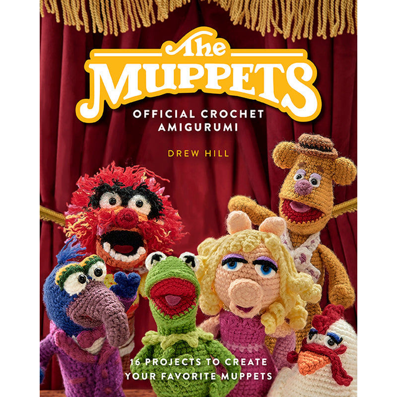 A hardcover book featuring crochet Muppets characters. Text at the top says The Muppets Official Crochet Amigurumi.