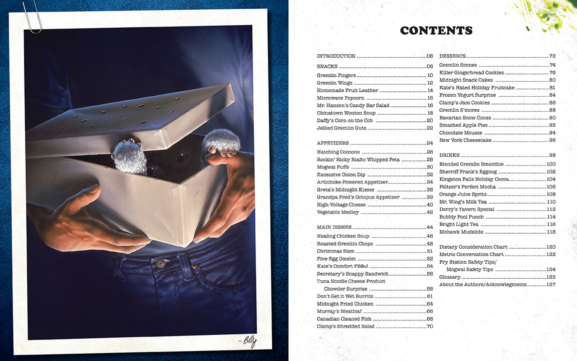 Table of contents with a photo of hands holding a box on the left and text on the right.