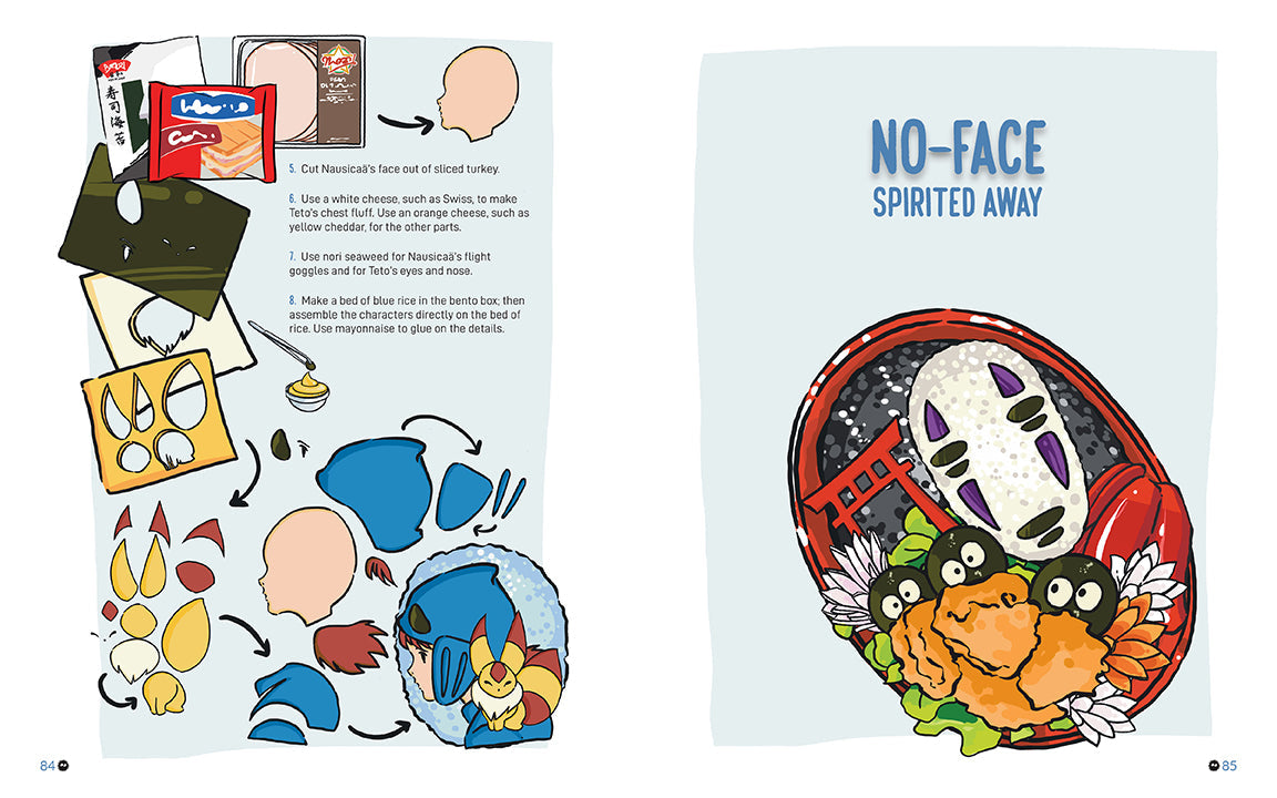 Instructions for making a No-Face character from 'Spirited Away' with colorful cutouts on a white background.