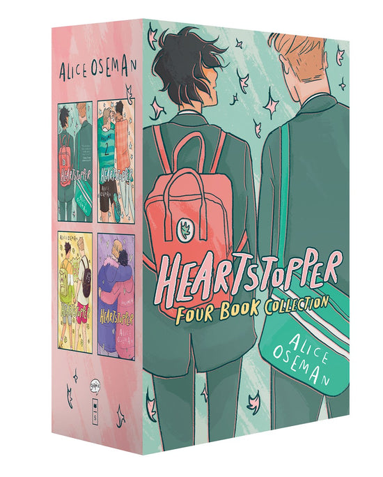The outer slipcase for the Heartstopper 4-book boxed set.