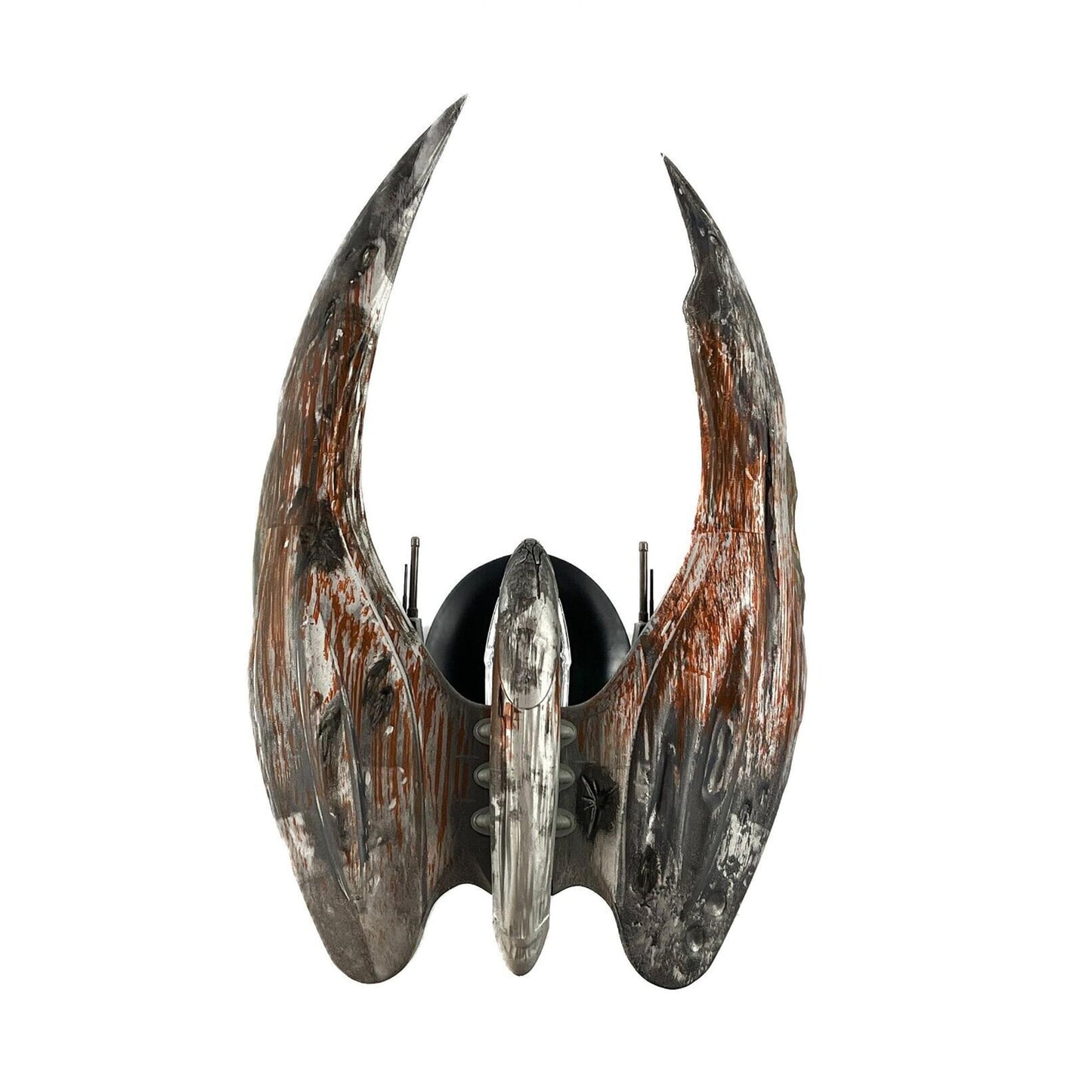 A replica depicting the Cylon Raider SCAR from "Battlestar Galactica"