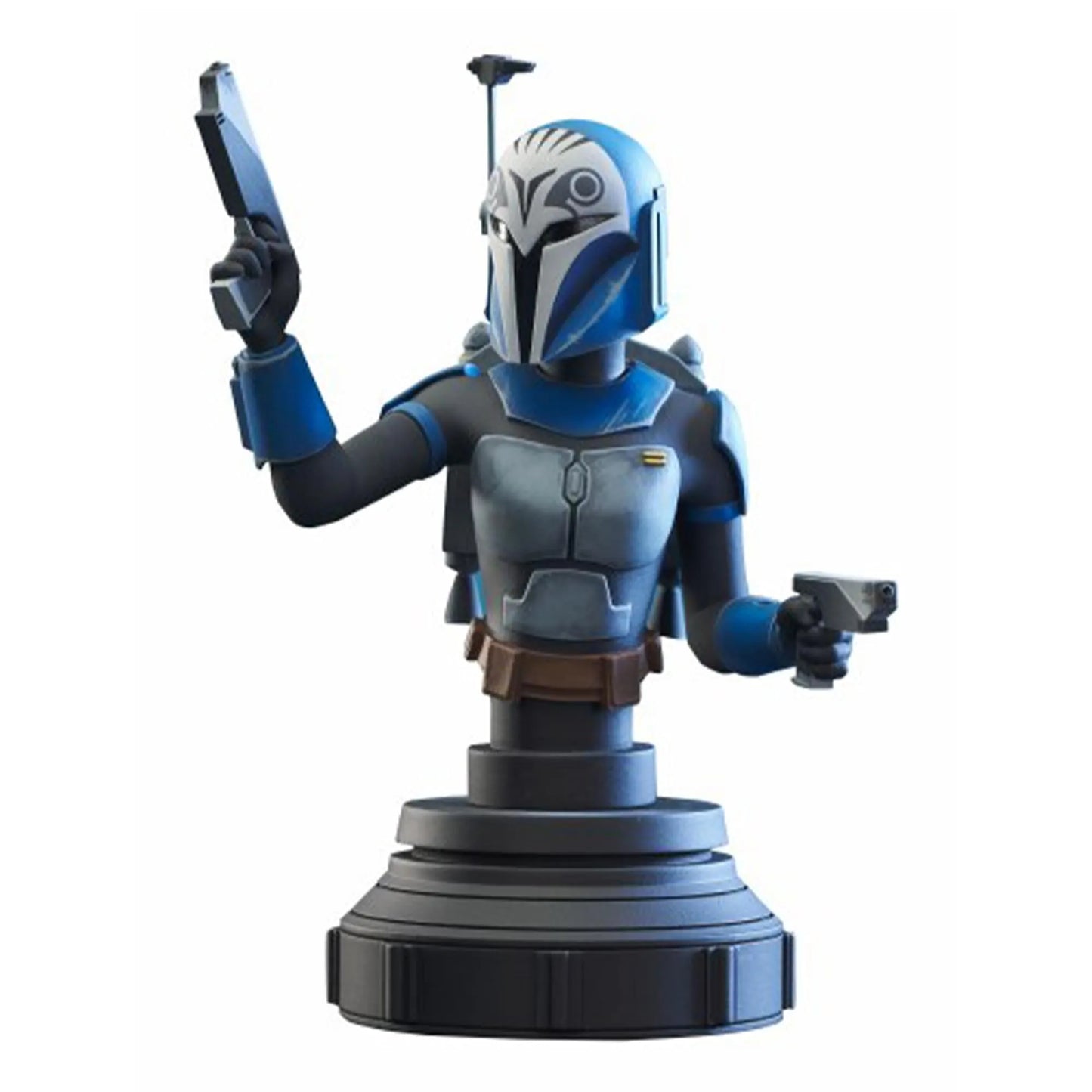 A resin bust depicting Bo-Katan from Star Wars The Clone Wars