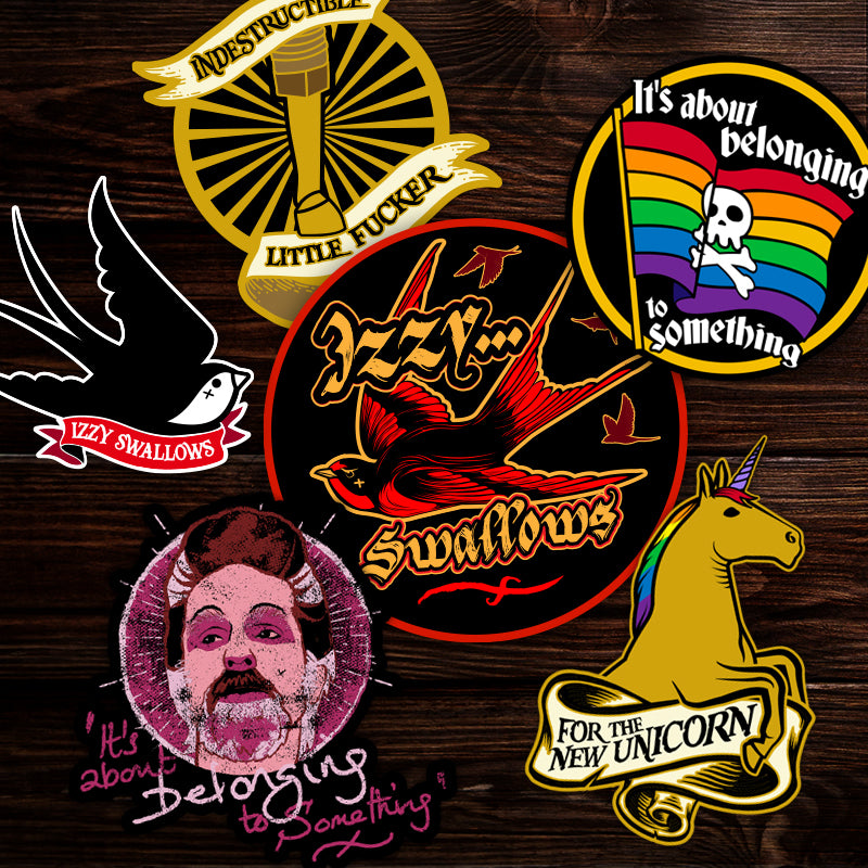 A collection of stickers inspired by the TV series Our Flag Means Death.