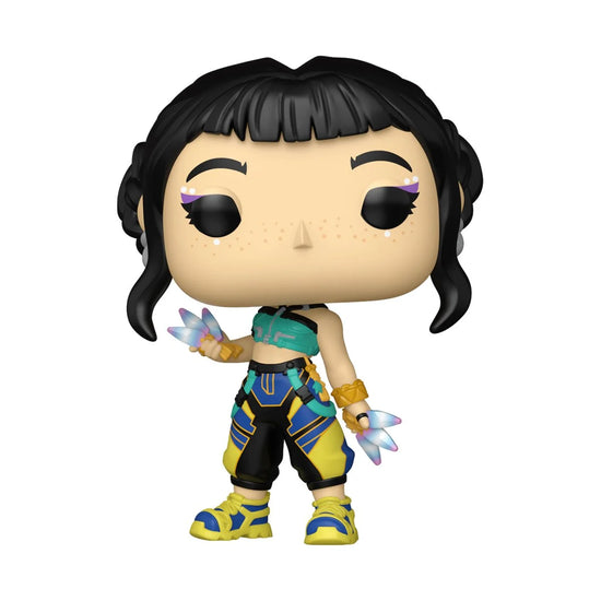 A Funko Pop! vinyl figurine depicting the character Zoey from the series "KPop Demon Hunters."