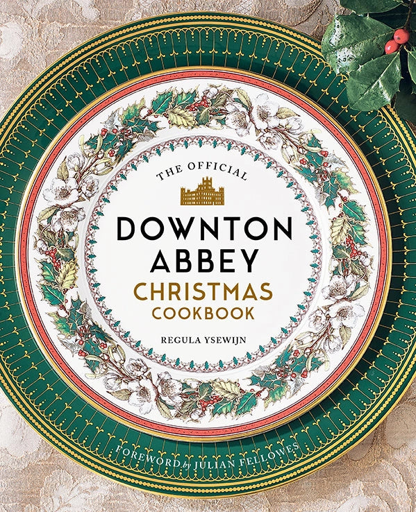 A hardcover Christmas recipe book themed around "Downton Abbey."