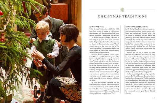 A two-page spread from the book featuring Christmas traditions.