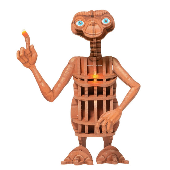 A wood model depicting the character E.T.