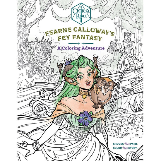 A coloring book featuring fantasy characters. 