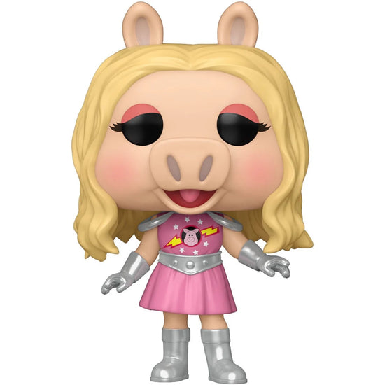 A bobblehead figure depicting Miss Piggy in her pink Pigs In Space costume, against a white background.