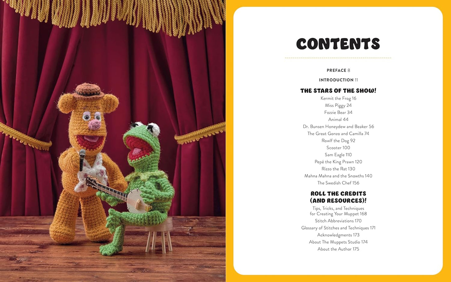 A two-page spread from the book featuring the table of contents.