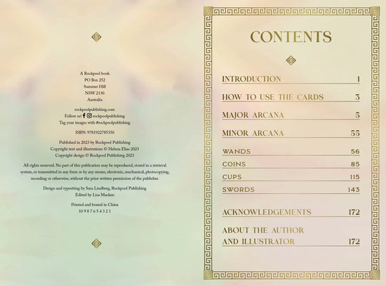 Load image into Gallery viewer, A two-page spread from the guidebook, listing the table of contents.

