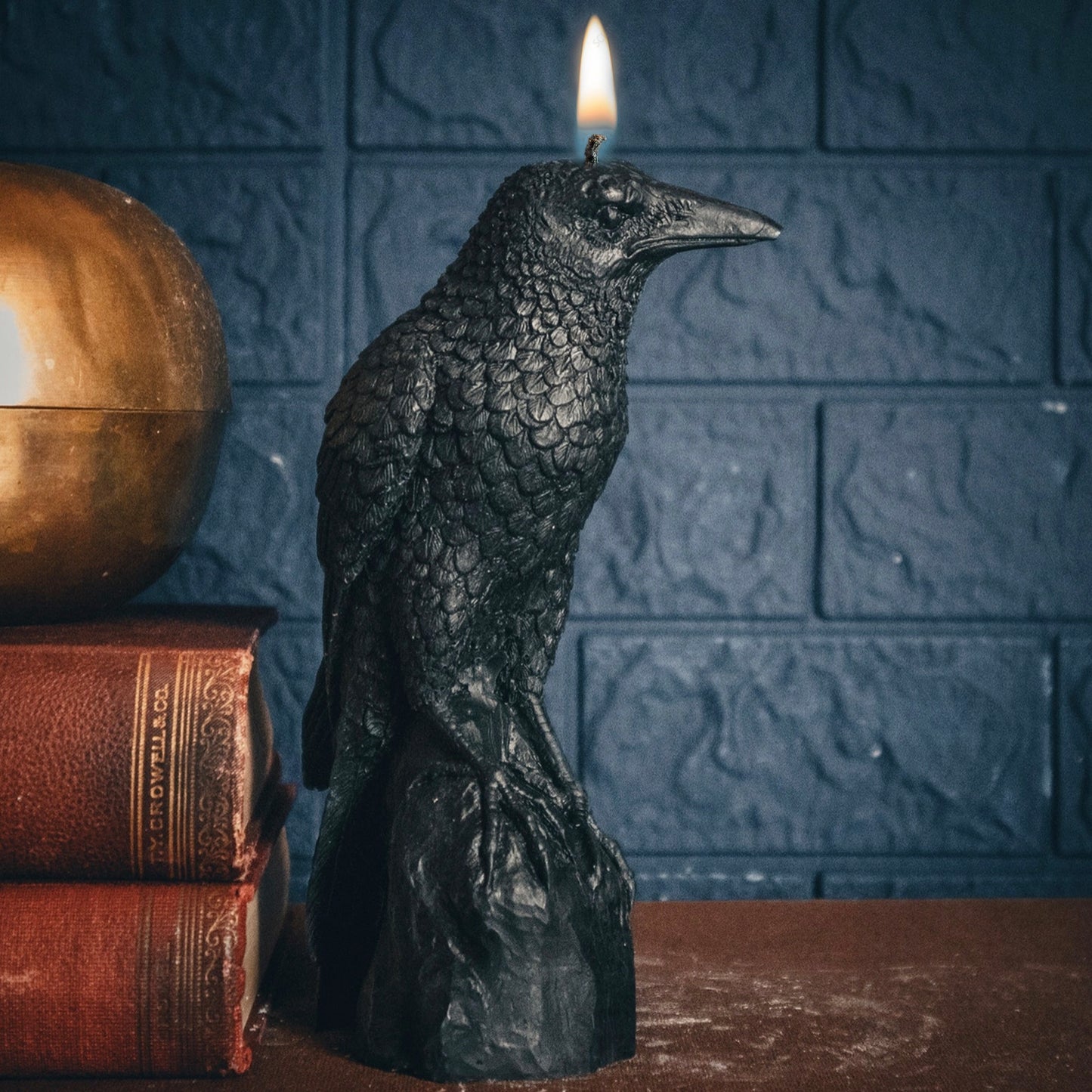 Perched Raven Candle