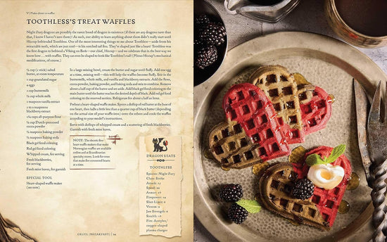 A two-page spread from the book featuring one of the included recipes.