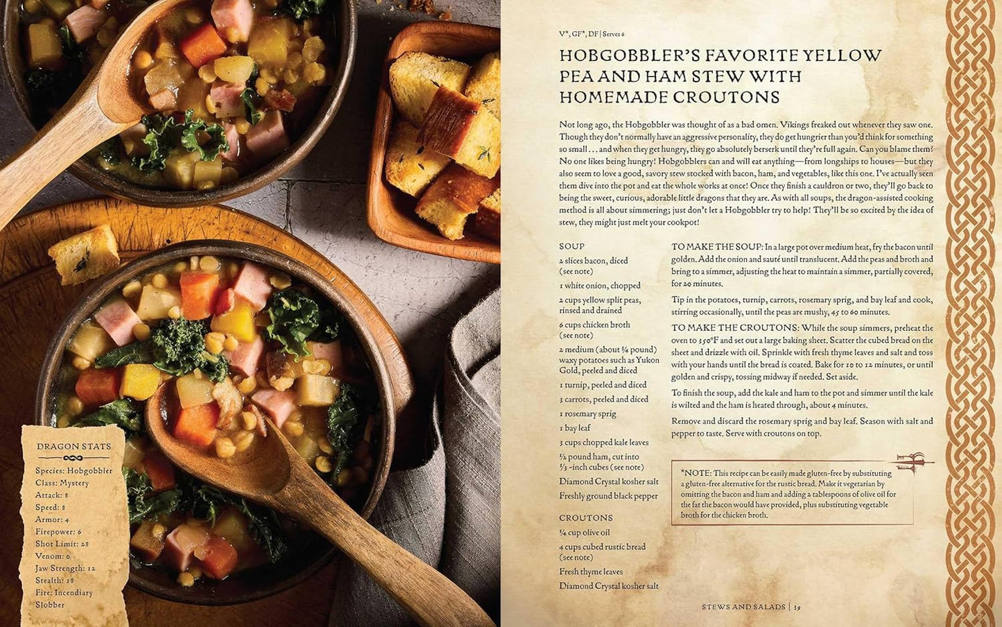 A two-page spread from the book featuring one of the included recipes.