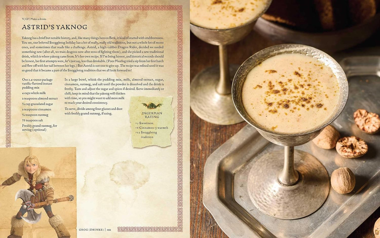 A two-page spread from the book featuring one of the included recipes.