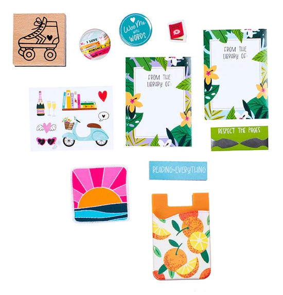 A collection of small prizes in the reading challenge.