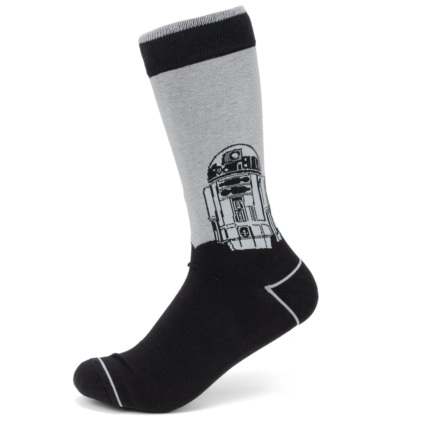 Black and grey R2-D2 sock