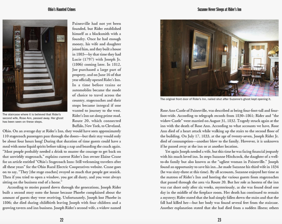 Load image into Gallery viewer, A two-page spread from the book, with images and descriptions of Rider&amp;#39;s Inn.&amp;quot;
