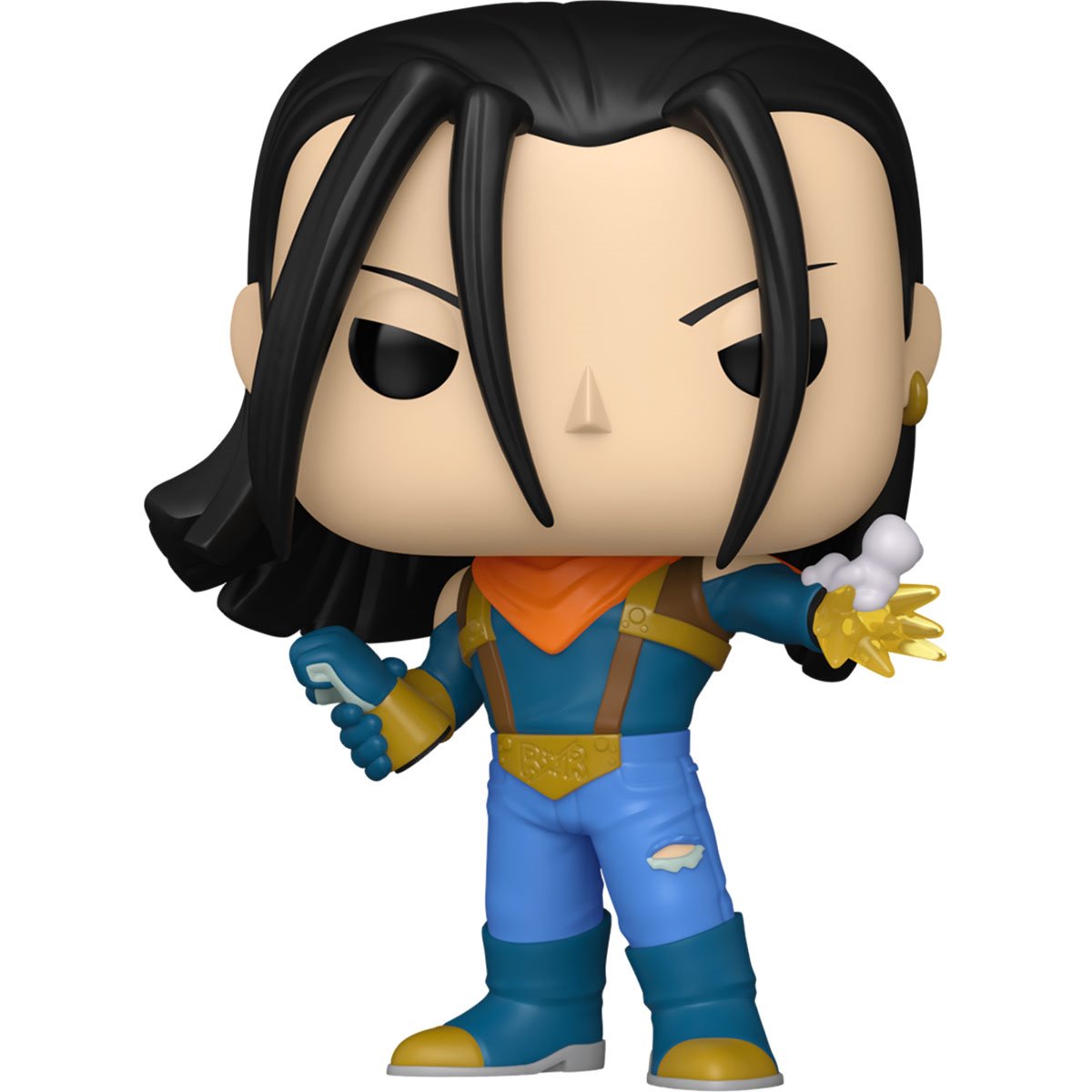A bobblehead figure depicting Super Android 17 from Dragonball Z.