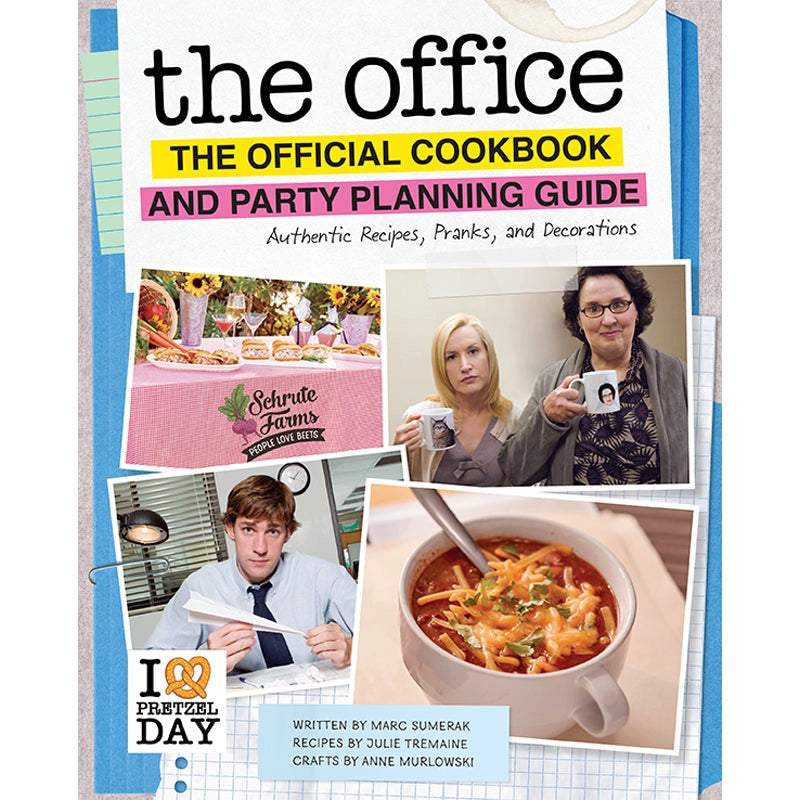 A hardcover recipe and planning guide based around the TV series "The office."
