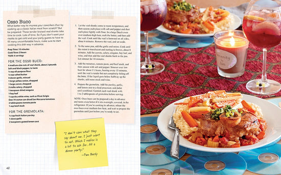 A two-page spread from the book featuring one of the included recipes.