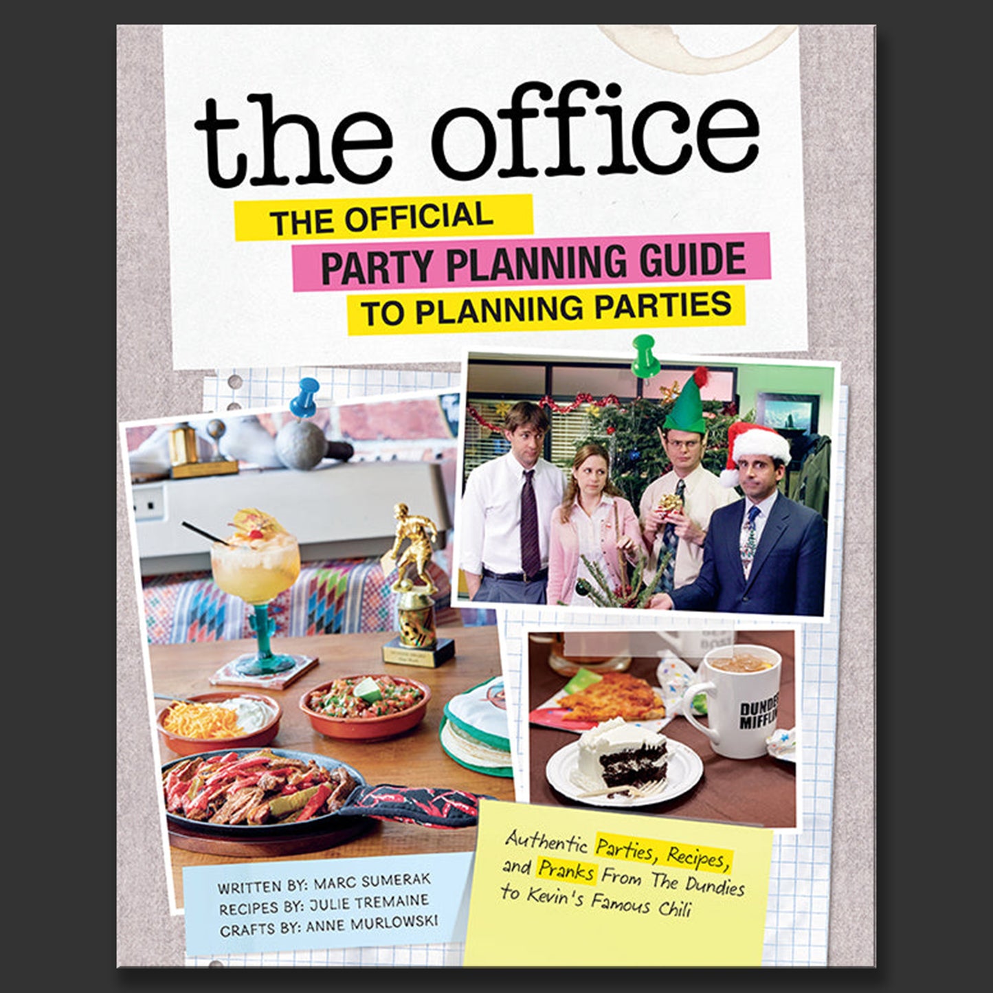 Book cover of 'The Office: The Official Party Planning Guide to Planning Parties' with images of characters and party food.