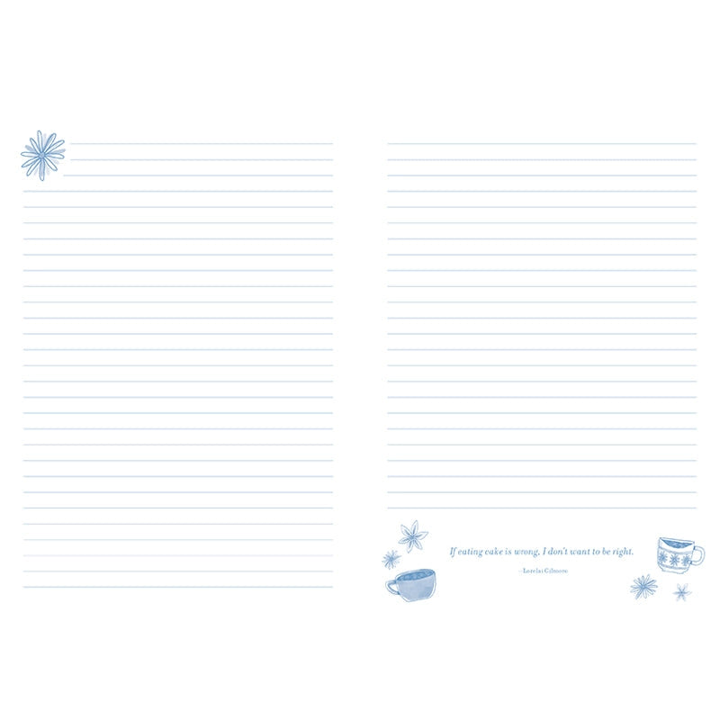  lined paper with decorative elements and text on a white background