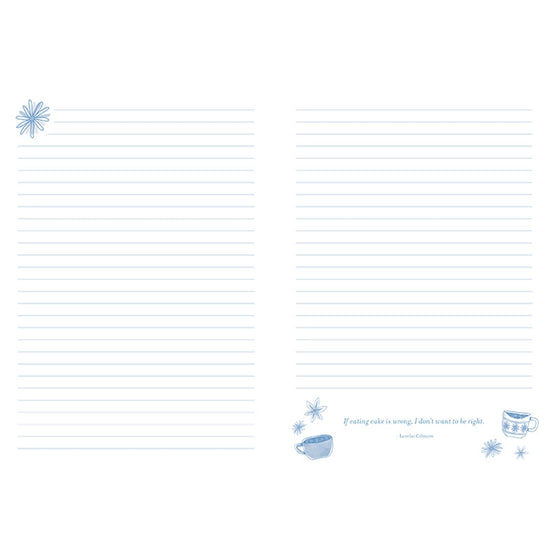  lined paper with decorative elements and text on a white background