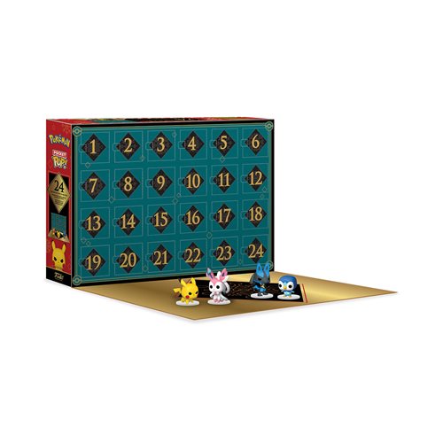 Advent calendar with small figures on a white background