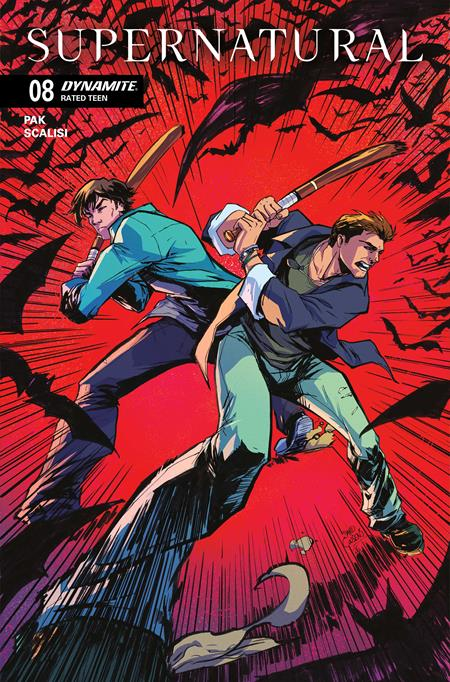 Comic book cover titled 'Supernatural' with two characters in action on a red background.